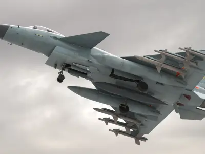 Chengdu J10 B Chinese Air Force Armed 3D model