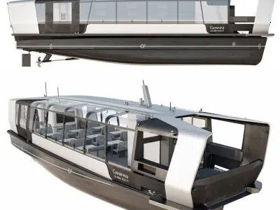 Electric River Tram Low-poly 3D model