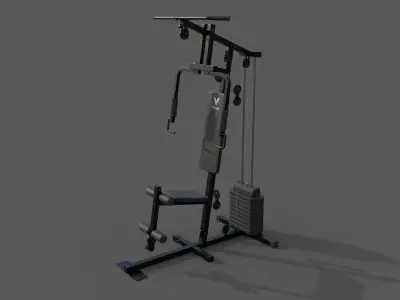 PBR Multifunctional Home Gym Station A Low-poly 3D model