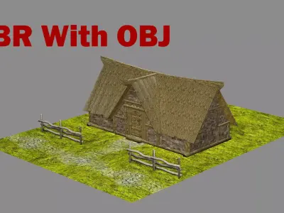 Medieval Viking House 03 Game Ready Low-poly 3D Model Low-poly 3D model purchase