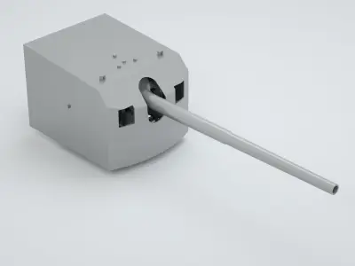 Bofors 15cm 150mm 50 Mk6 Naval Gun and Artillery 3D model
