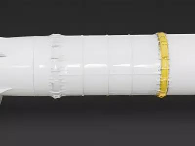 Realistic Rocket Booster 3D Model Low-poly 3D model