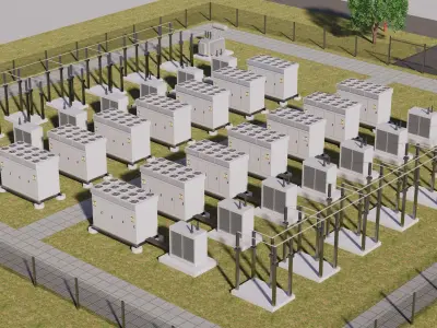 Battery Storage Power Station 3D model purchase