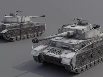 Panzer IV J Medium Tank Low-poly 3D model