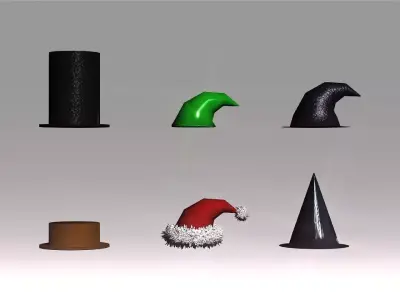 Party Hats Collection Low-poly 3D model
