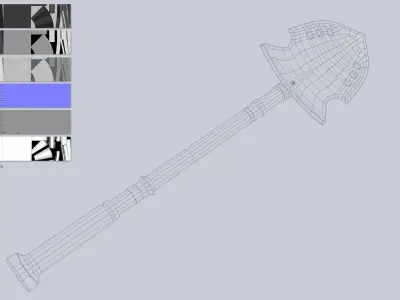 Combat shovel Low-poly 3D model