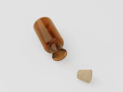 Medical Lab Chemical Bottle low poly Realistic 3D model Low-poly 3D model