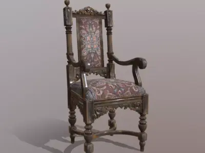 Grand Classic Edwardian Dining Armchair Free 3D model