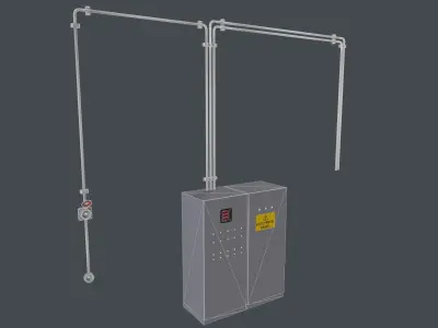 industrial cable Low-poly 3D model