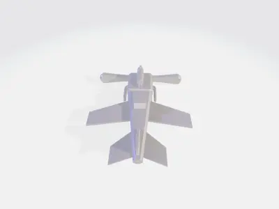 War propeller plane Low-poly 3D model