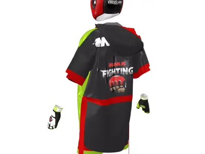 Full Outfit with Gloves Shorts  and Protective Gear ZPRJ  Low-poly 3D model