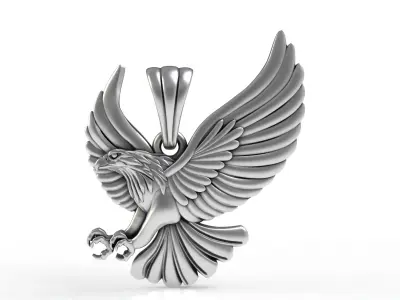 Antique Falcon Pendant 3D print model