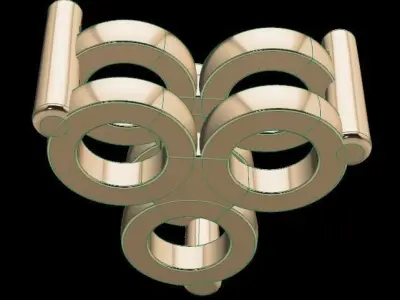 Dainty 3 Stone Pendant 3MM 3D print model