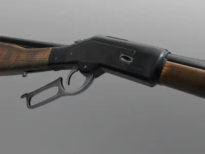 Winchester shotgun Low-poly 3D model