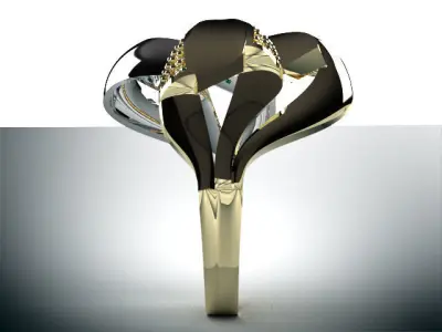 woman diamond ring 2 part  R00099 3D print model