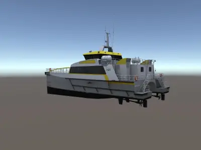 Wind Farm Support Vessel 3d model low-poly Low-poly 3D model