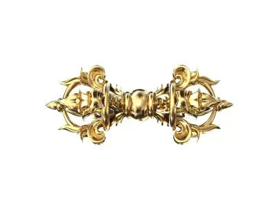 VAJRA ornate gold door knob 3D print model