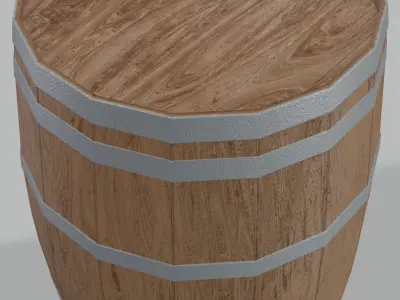 Medium Toasted Lowpoly Rundlet Barrel Low-poly 3D model