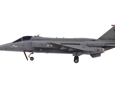 Lowpoly Sepecat Jaguar Aircraft Low-poly 3D model