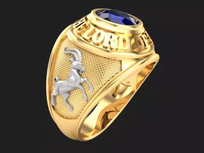 Goat Rings - War Rings - Army ring - Mens ring - N646A 3D print model