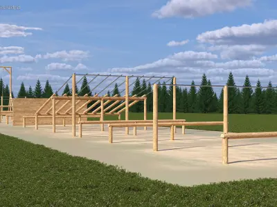 Military Training Obstacles Course 3D model