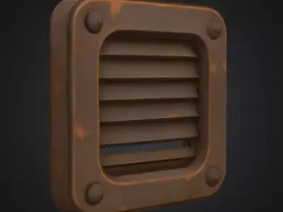 Rustic Vent Grille Low-poly 3D model