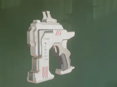 sci fi gun Low-poly 3D model 15