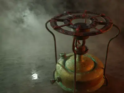 Kerosene Stove  OLD Low-poly 3D model