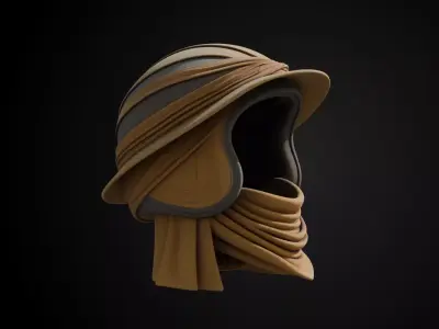 Stylized Desert Rebel Warrior Helmet - Dust Hunter 3D print model