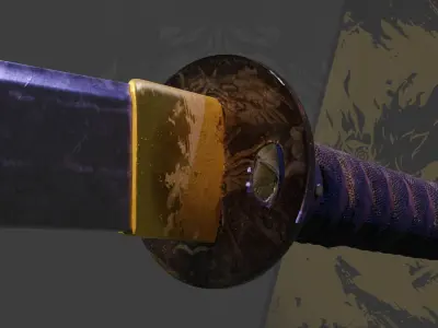 Samurai-Katana samurai sword Low-poly 3D model