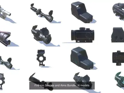 Firearm Scopes and Aims Bundle 3D Model Pack