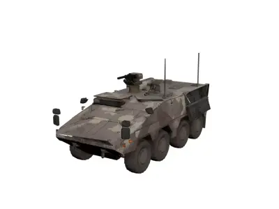 Boxer Armored Personnel Carrier Low Poly Military APC Low-poly 3D model