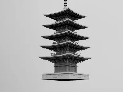 Japanese Buddhist Temple 3D model