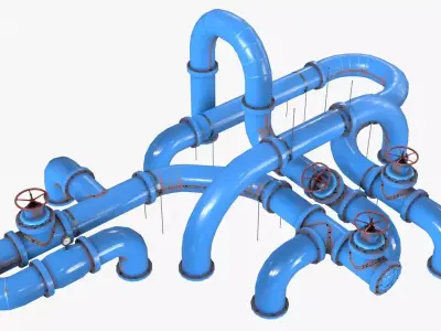 Painted Pipes Low-poly 3D model