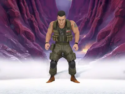 Tactical Special Forces Soldier 3D Character Low-poly 3D model