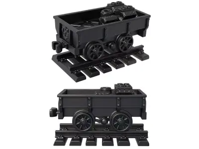 Mine Cart - mini cart -  coal wagon 3D print model