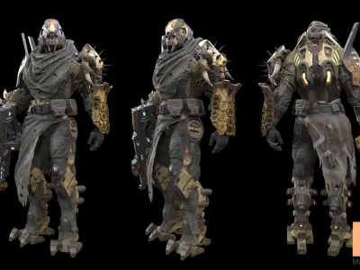 SCI-FI CHARACTER MARAUDER Low-poly 3D model