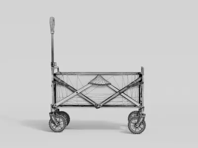 Heavy Duty Utility Wagon Cart 3D model