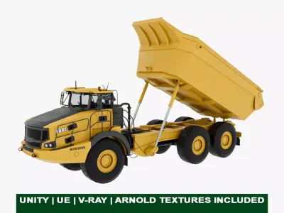 Generic Articulated Mining Truck 03 All PBR Textures Low-poly 3D model