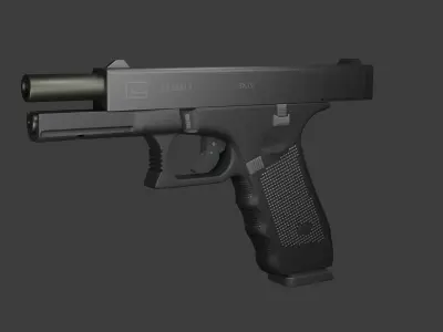 glock 17 gen 4 low poly Low-poly 3D model