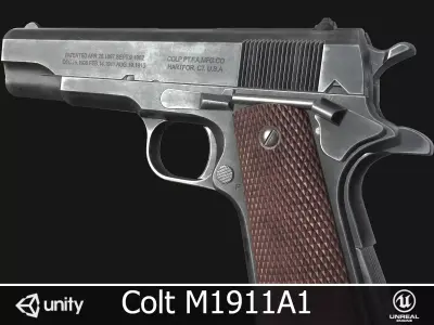 Colt M1911A1 Low-poly 3D model purchase