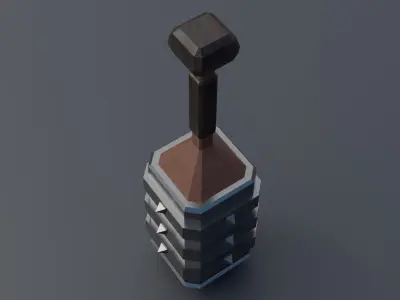 Spiked mace Low-poly 3D model get