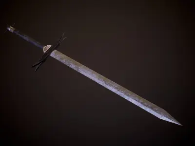 Fantasy Old Long Sword Low-poly 3D model