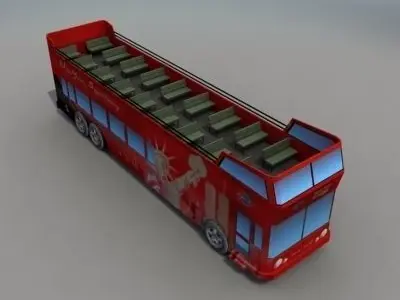 NYC Tour Bus Low-poly 3D model