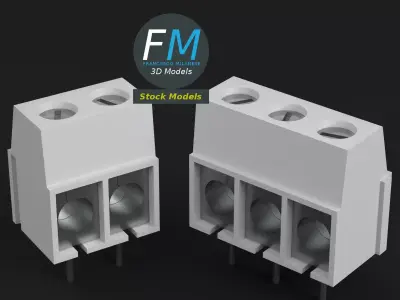Board mounted screw terminals 3D model