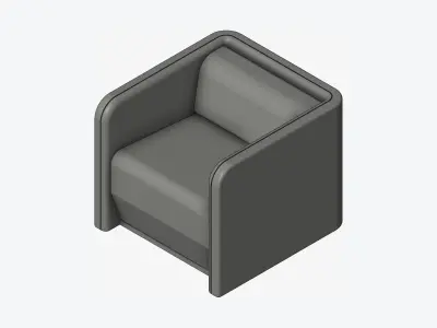 Seat - Sofa - Simplicity - Type 2 - Single Low-poly 3D model
