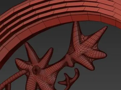 Edgewood Antique Brass Three Light Pendant Light 3D model