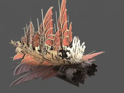 Samurai Airship Dragon Master 3D model