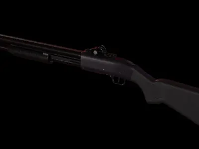 Shotgun M590 low poly Free low-poly 3D model