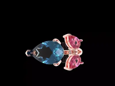  Pear Diamond Ring 3D print model